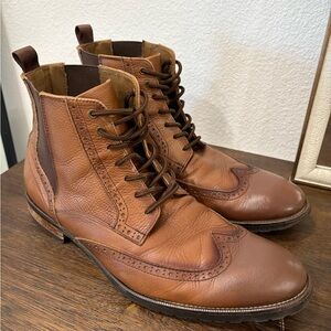 ALDO Brown Leather Wingtip Salinger Boots